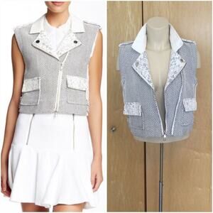 Rebecca Tweed Honeycomb LeatherTrim Moto V…